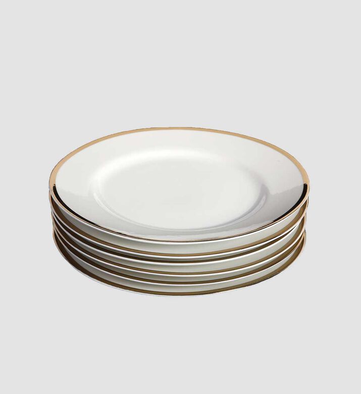 Gold-rimmed Soup Plates 6-piece Set - 20 Cm