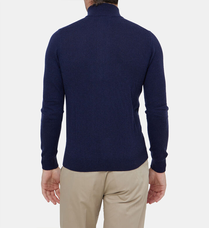 جاكيت بياقة عالية كشمير بسحاب