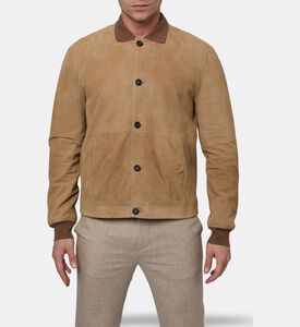 Corneliani Contrast Knit Collar Bomber-style Jacket, Model View