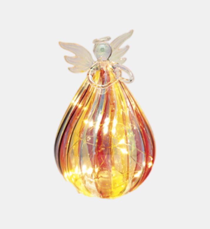Glass Battery-powered Lights Angel Figurine