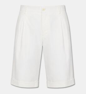 Pal Zileri Cotton Pleated Regular-fit Shorts, White, 48, Packshot View
