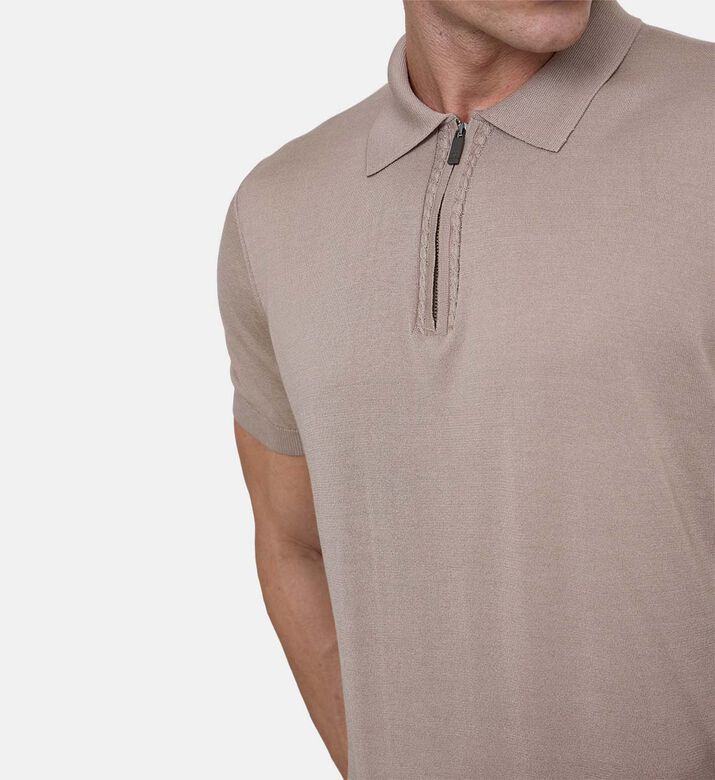 Quarter-zip Placket Polo Shirt