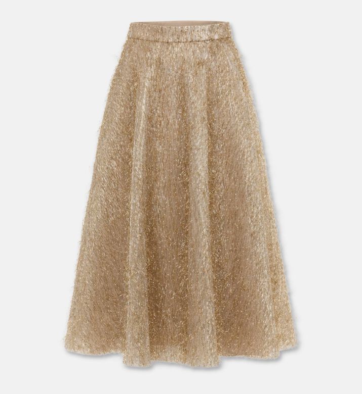 Blue For Burgundy Shimmering Tinsel A-line Maxi Skirt, Packshot View