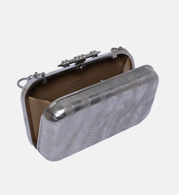 The Sahra Brass Golden Clutch
