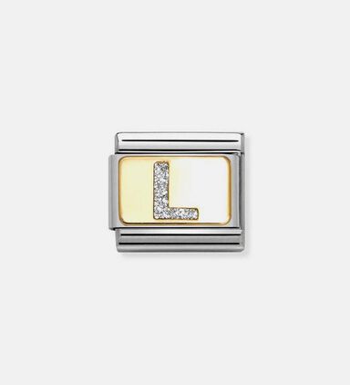 Composable Classic Link Silver Glitter Letter L Charm