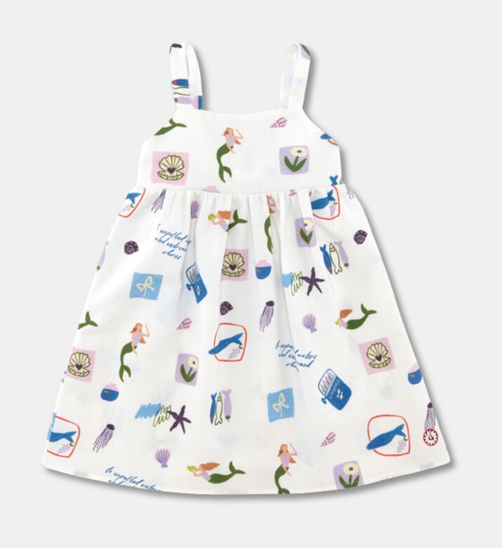 My Little Thieves Cotton-linen Printed Strappy Dress, Packshot View