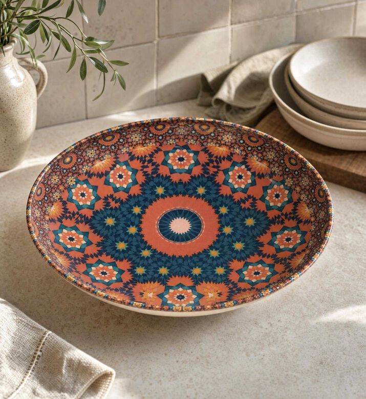 Images D'Orient Berythe Melamine Round Bowl, Model View