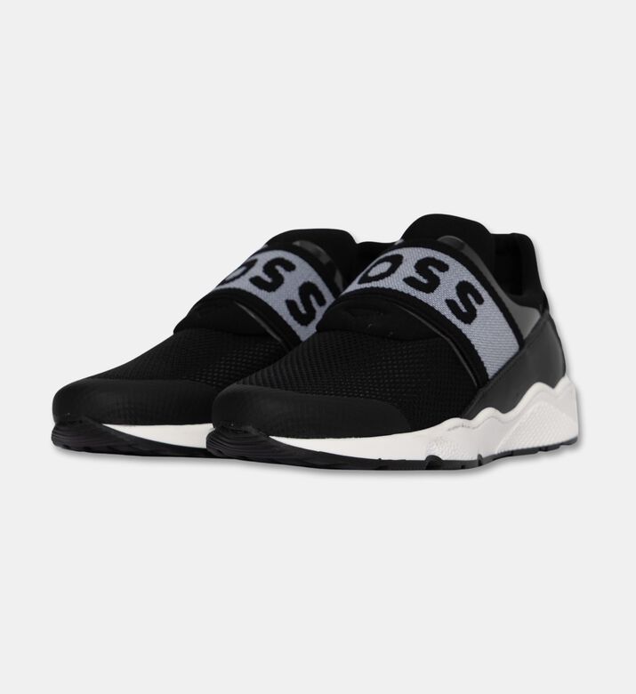Boss Leather Mesh Elastic Sneakers, Black, Eu-36, Packshot View
