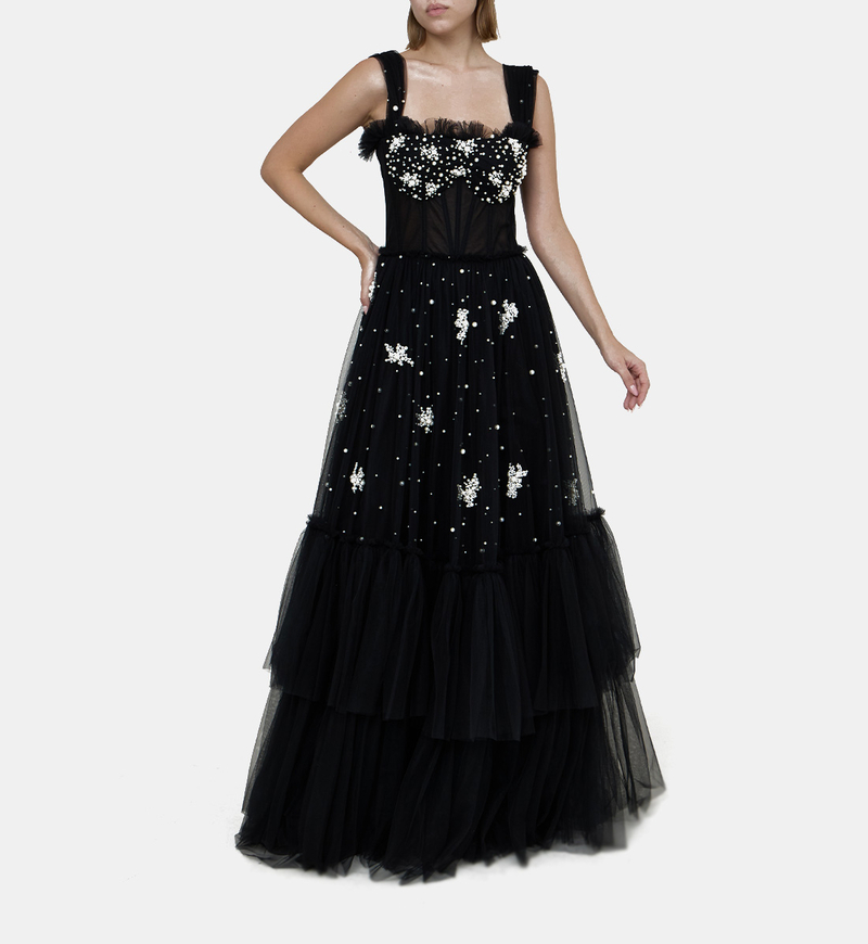 Corset Tulle With Pearl Embelishment