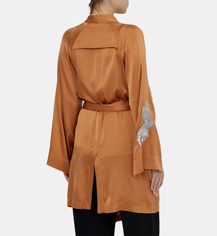 كيمونو ساتان حريري مطرز