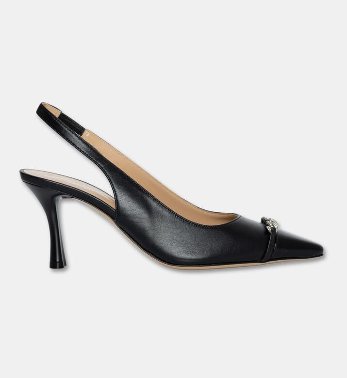 Baldinini Metal-detail Slingback Heels, Black, Eu-37, Packshot View