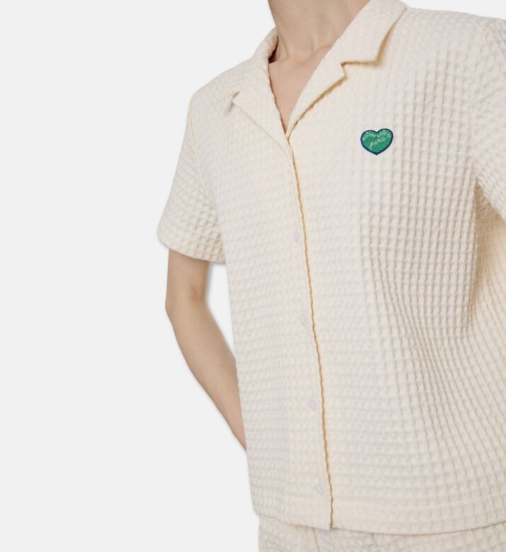 Maison Labiche Waffle-knit Heart T-shirt, Model View