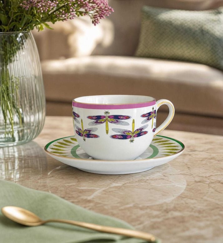Baci Milano Amazzonia Jumbo Cup Saucer Set, Model View