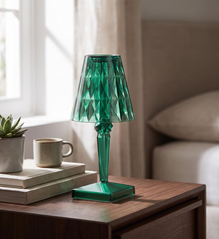 Leitmotiv Gem Geometric Table Lamp, Green, Packshot View