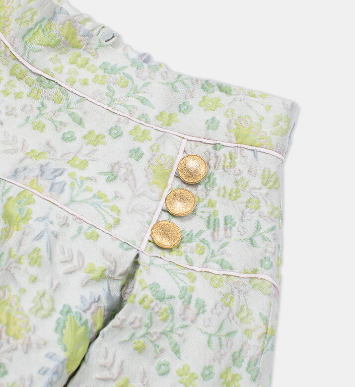 Spring Wind Floral Flared Skirt