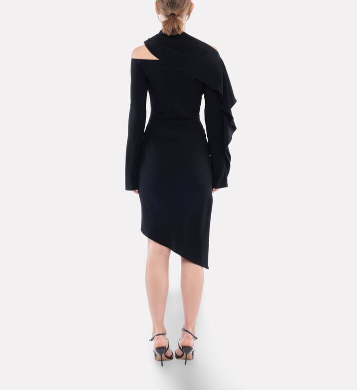 Nensi Dojaka Asymmetric Long-sleeve Mini Dress, Model View