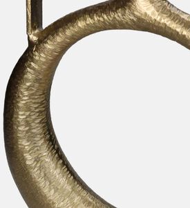 مزهرية ذهبية من الألومنيوم بمقبض دائري