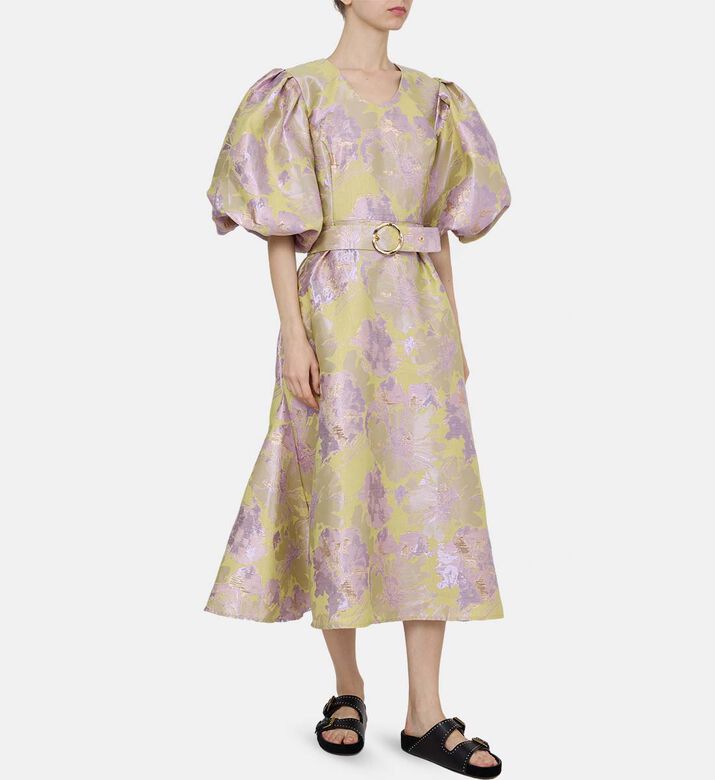 Floral-print V-neck Dress