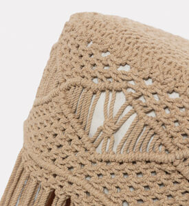 Home Deco and More Mocha Hand-knotted Pattern Stool, Packshot View