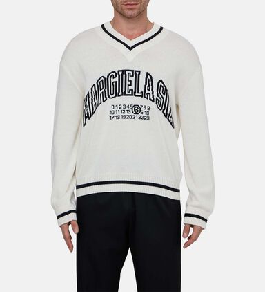 Logo-print V-neck Jumper