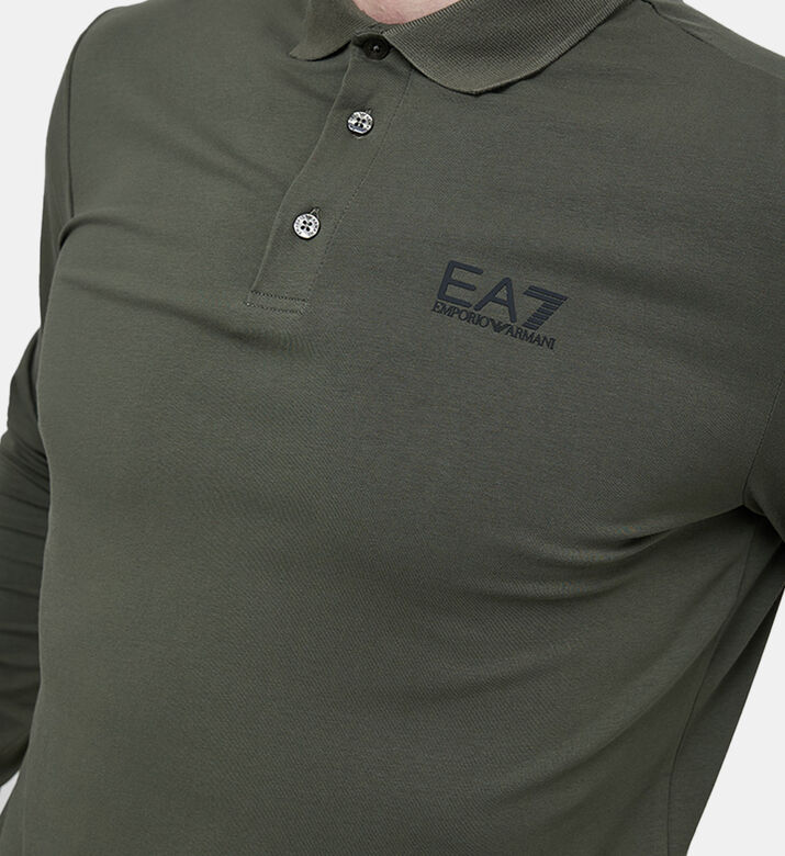 Logo Print Long-sleeve Polo Shirt