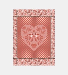 Jacquard Amour Cotton Tea Towel, Red, Packshot View