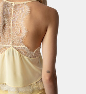 كاميسول كلودي حرير مزين بدانتيل