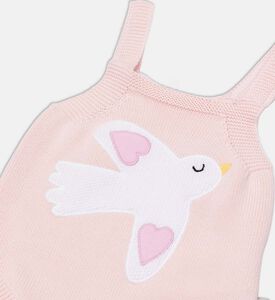 بودي سوت محبوك بطبعة طائر غرافيكية