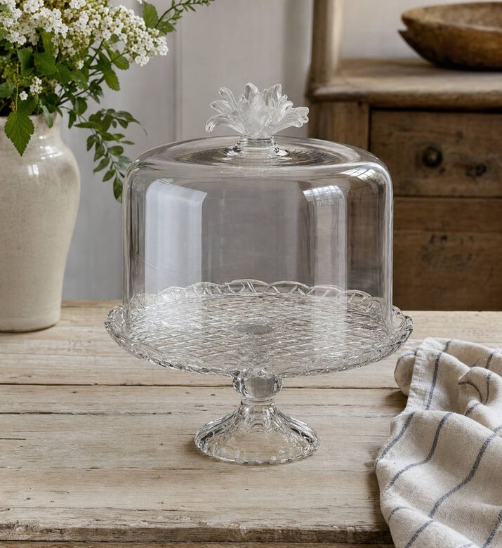 Cristal de Paris Glass Pedestal Base Cloche, Model View
