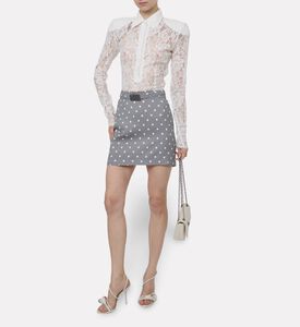 Rowen Rose All-over Polka-dot Mini Skirt, Model View