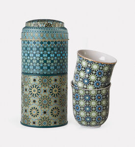 Images d Orient Andalusia Tin Box 2-piece Coffee Cup Set, Packshot View
