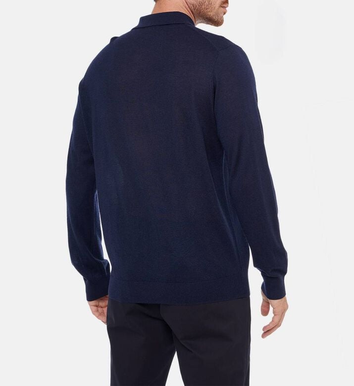 Corneliani Button Placket Long-sleeve Polo Shirt, Model View