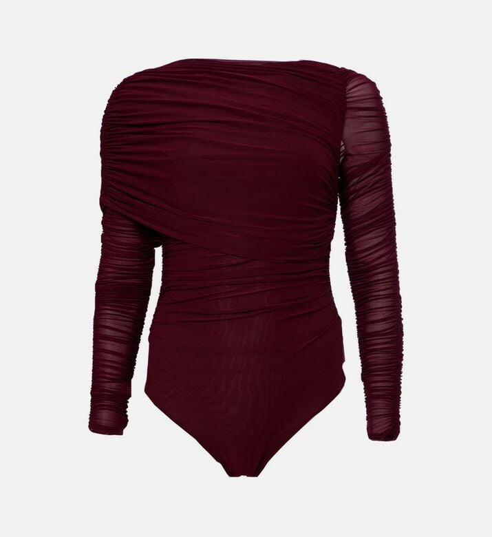 Ronny Kobo Draped Long-sleeve Bodysuit, Packshot View