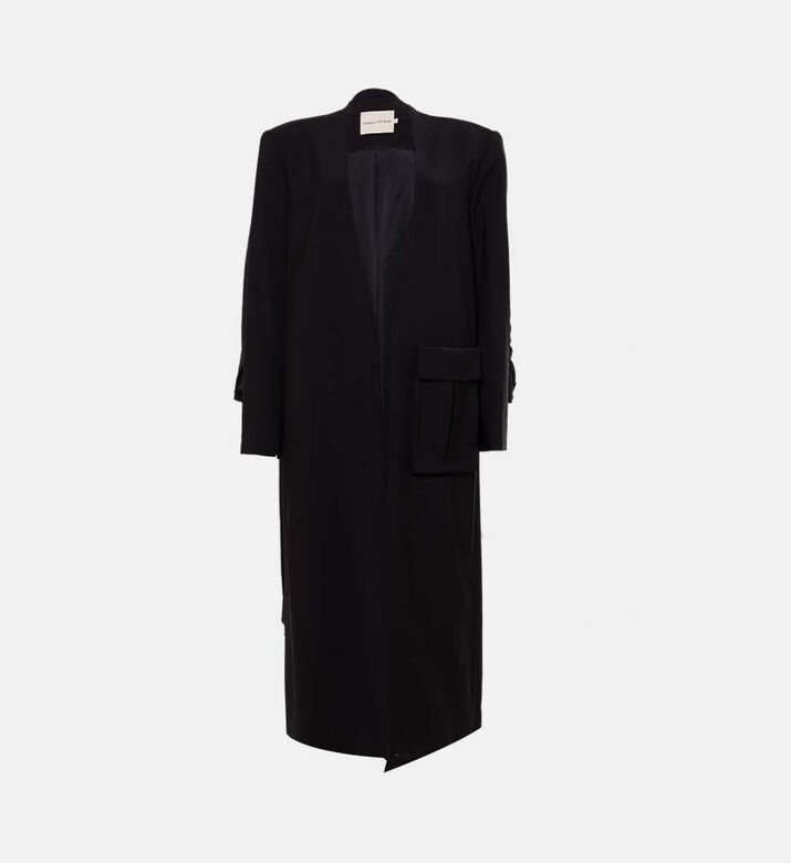 Long-sleeve V-neck Regular-fit Coat