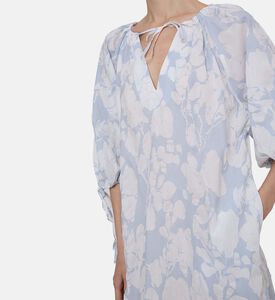 فستان ساماتيرا فضفاض بطول متوسط بطبعة