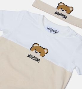 طقم رومبير وقبعة صغيرة بطبعة دب تيدي