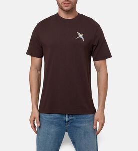 Axel Arigato Contrasting Embroidered Bird T-shirt, Model View