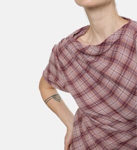 Isabel Marant Plaid-print Short-sleeve Top, Model View