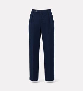 Hackett London Tricotine Button Closure Slip Pockets Pants, Navy, 32, Packshot View
