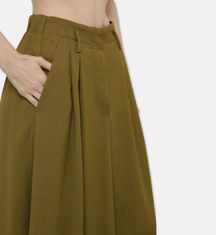 Forte-Forte High-waisted Flared Midi Skirt, Model View