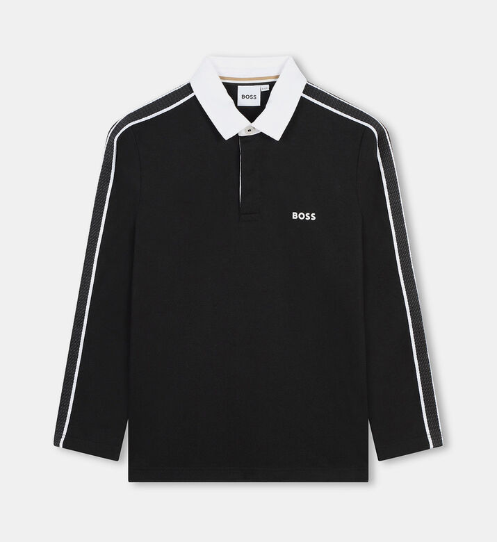 Jacquard Stripes Long Sleeves Polo