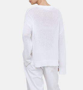 Logo-embroidered Open-knit Jumper