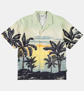Tropical-inspired Print Crewneck T-shirt