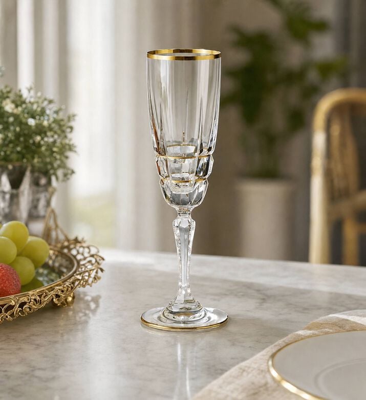 Cristal de Paris Jose Champagne Flutes 6-piece Set, Model View