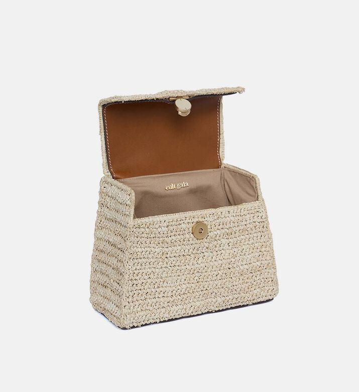 Raffia Leather Crossbody Bag