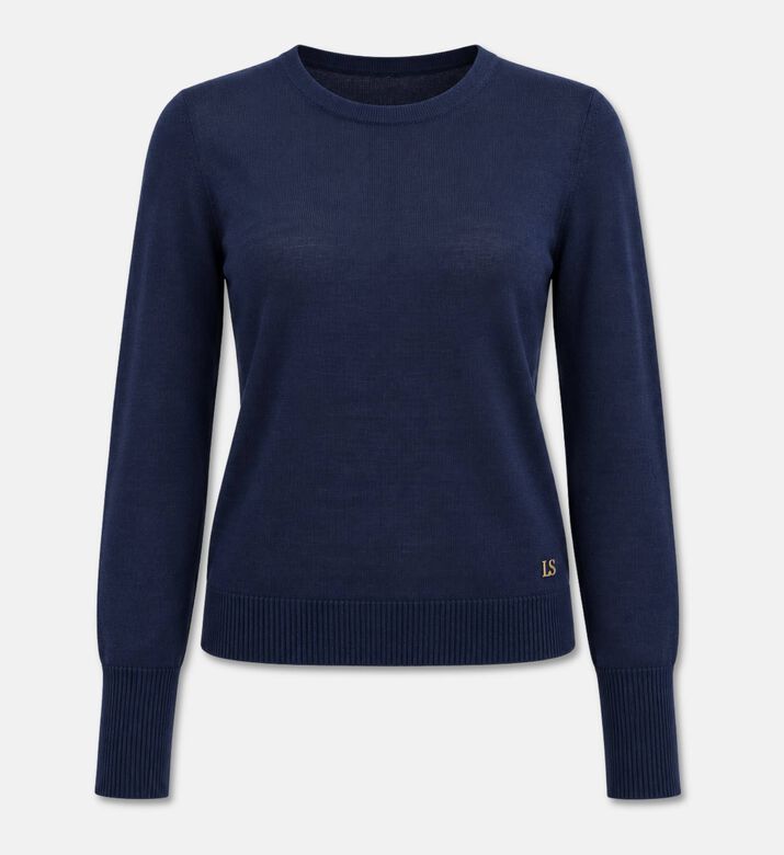 Luisa Spagnoli Knit Long-sleeve Sweater, Blue, Xl, Packshot View
