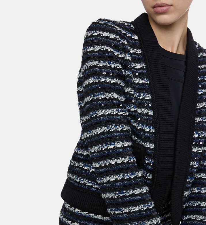Striped Tweed Knit Jacket