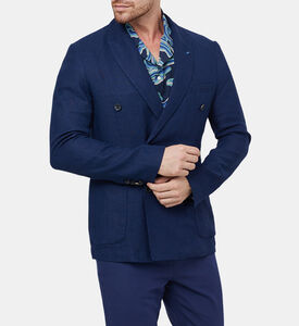 Linen Blend Herringbone Blazer