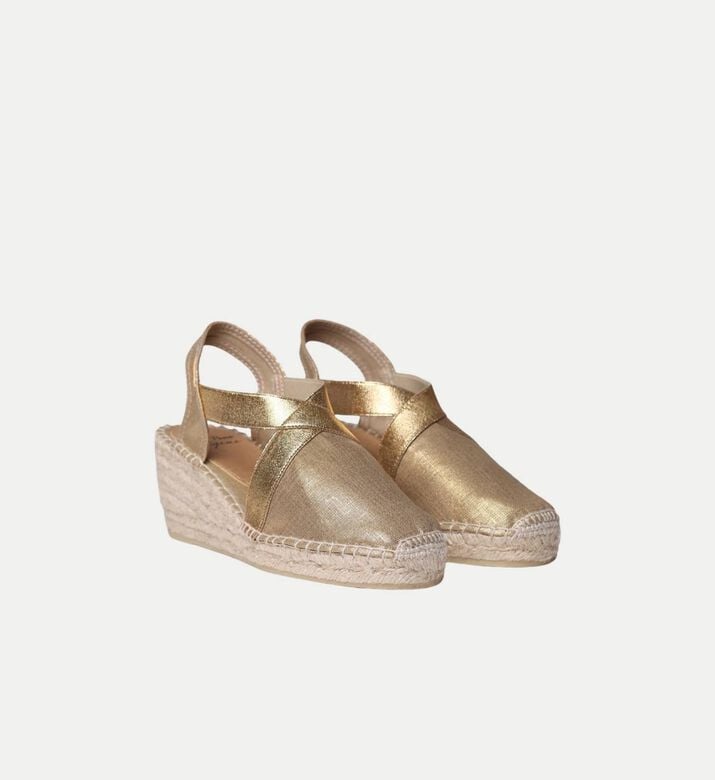 Toni Pons Fabi Silk Mid-wedge Espadrille, Light-gold, Eu-41, Packshot View