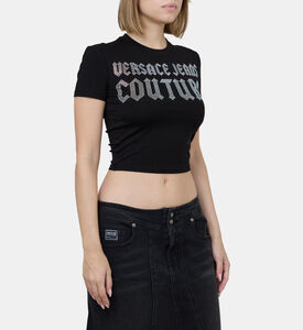 تيشيرت قطن بلوغو بأحجار الراين